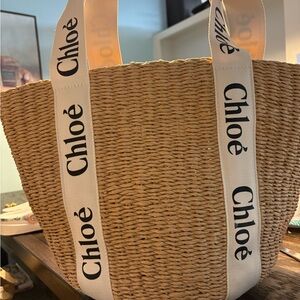 Tan Woven Tote Bag